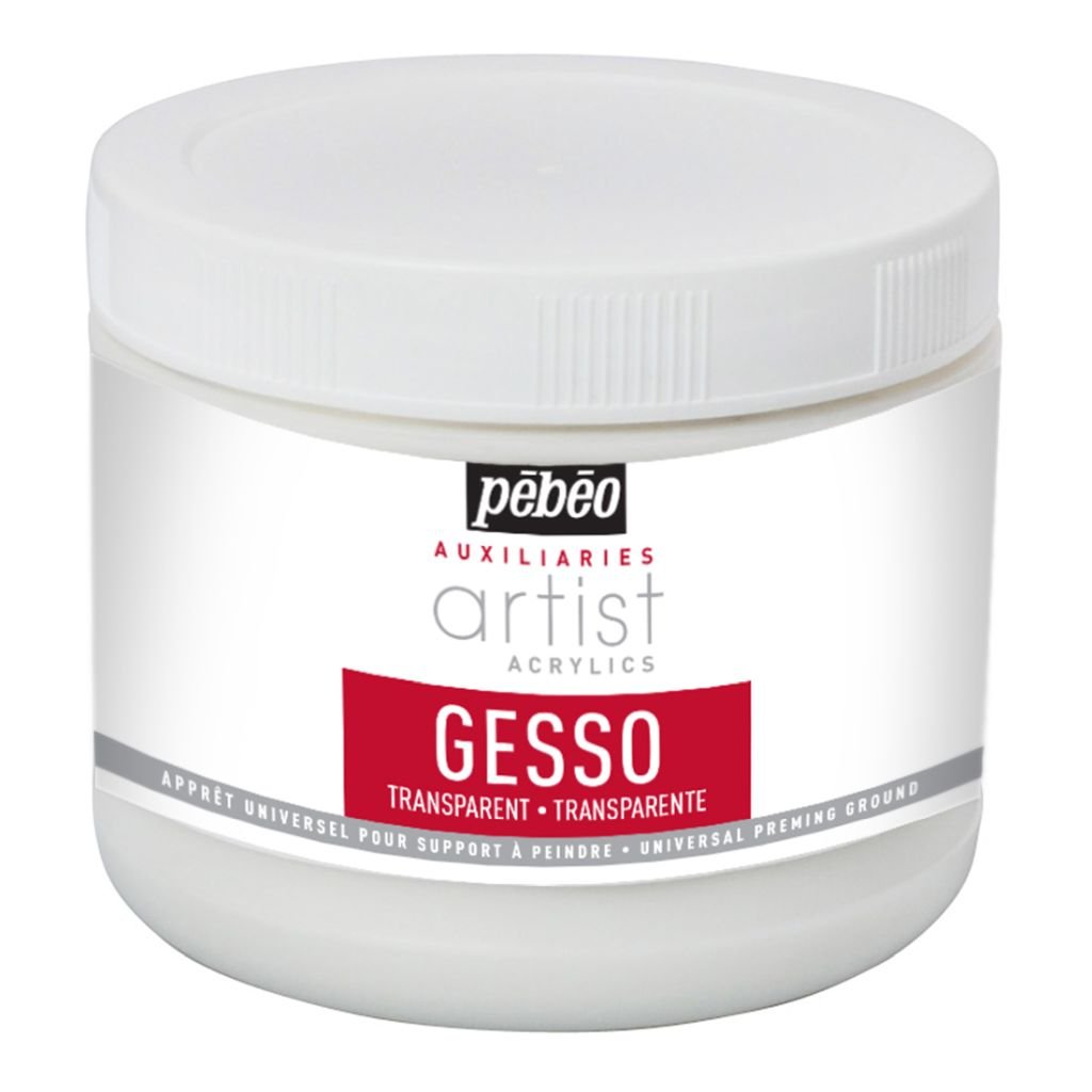 Pebeo Extra Fine Artist Acrylics Auxiliaries - Transparent Gesso - 500 ml jar