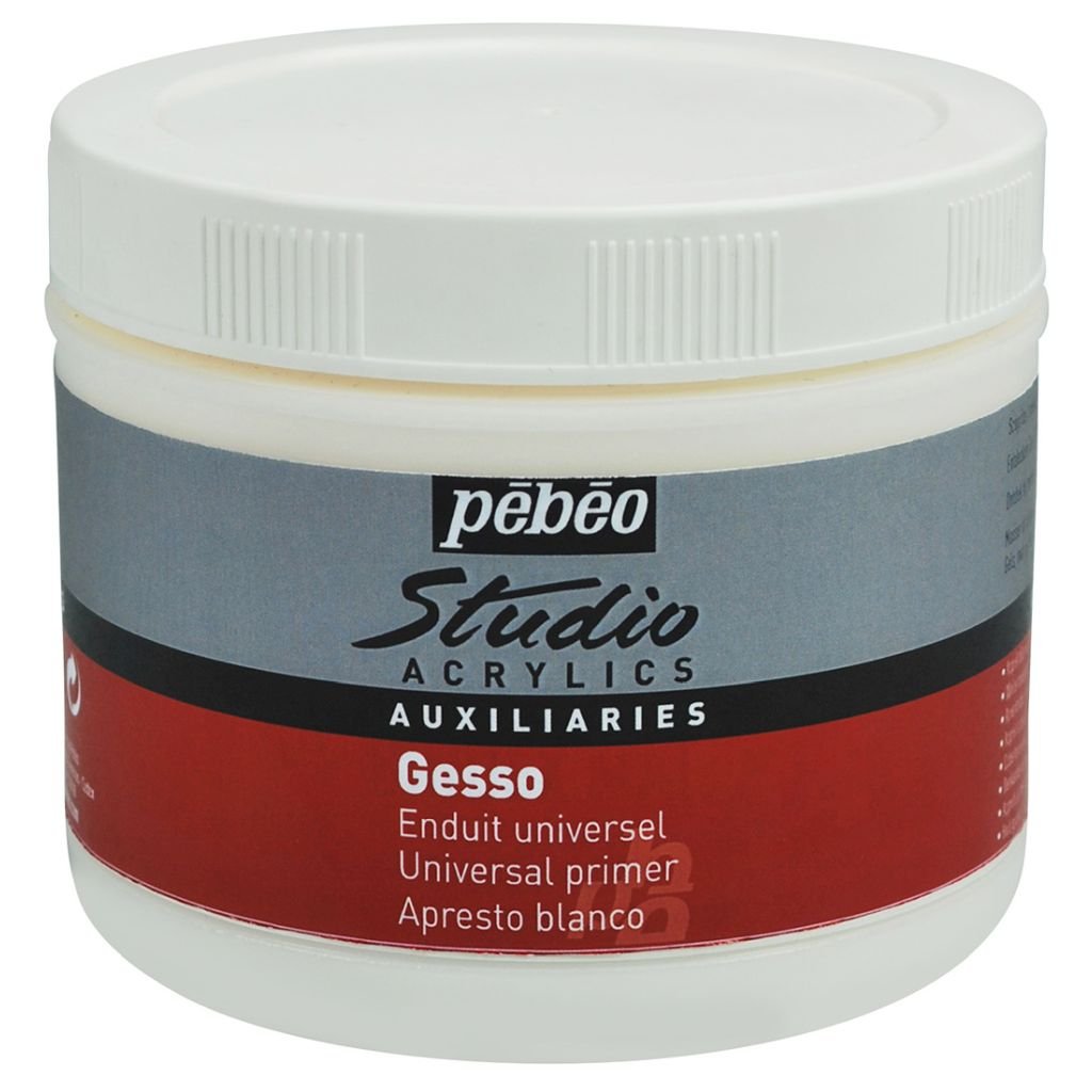 Pebeo Studio Acrylics Auxiliaries Gesso - White - Tube of 500 ml