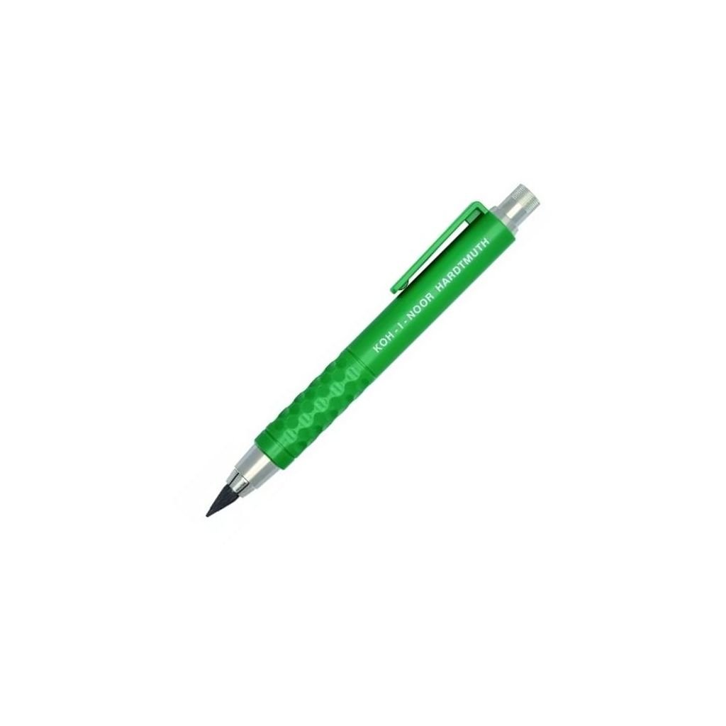 Koh-i-noor 5305 Mechanical Clutch Pencil / Leadholder - 5.6 MM - Green Plastic Body with Metal Clip