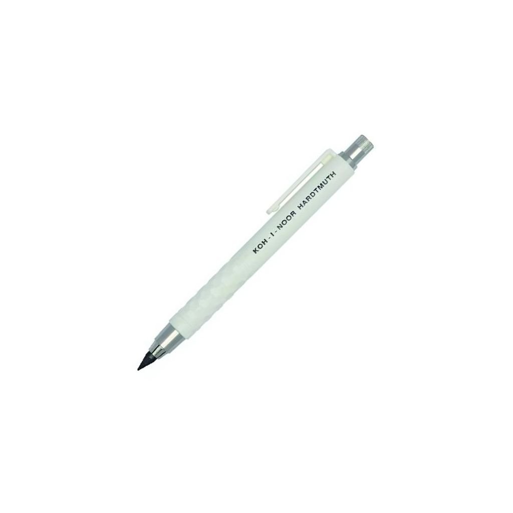 Koh-i-noor 5305 Mechanical Clutch Pencil / Leadholder - 5.6 MM - White Plastic Body with Metal Clip