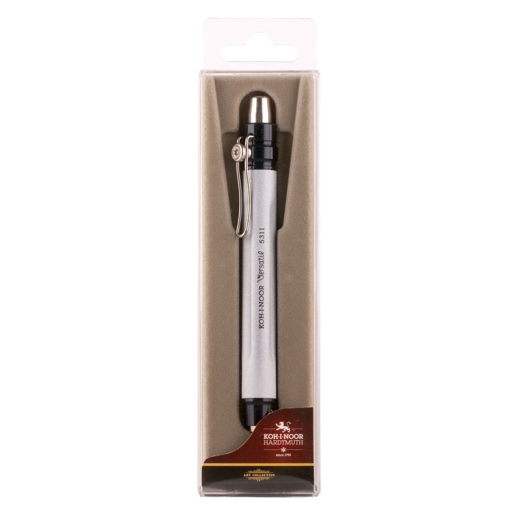 Koh-i-noor 5311 Versatil Mechanical Clutch Pencil / Leadholder - 5.6 MM - Stylish White Metal Body with Sharpener