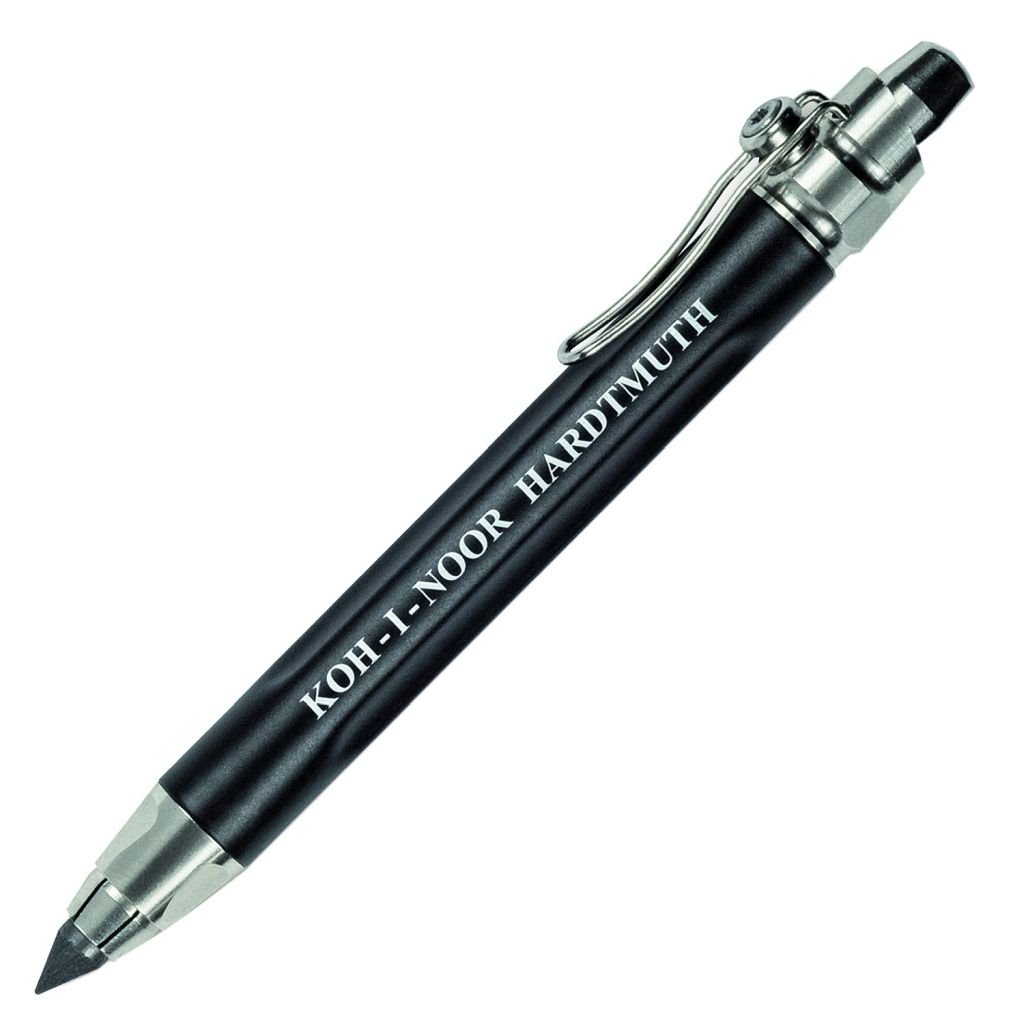 Koh-i-noor 5311 Versatil Mechanical Clutch Pencil / Leadholder - 5.6 MM - Stylish Black Metal Body with Sharpener