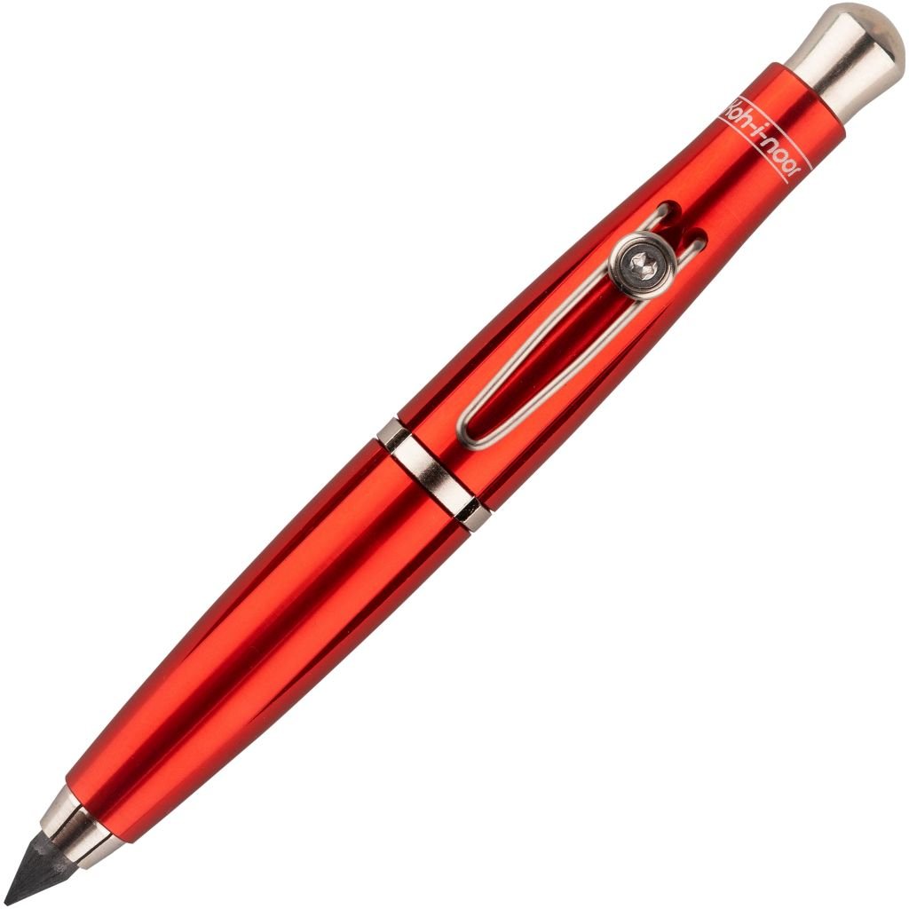 Koh-i-noor 5320 Mechanical Clutch Pencil / Leadholder - 5.6 MM - Red Metal Body with Silver Clip