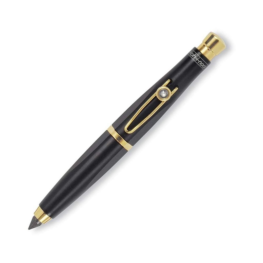 Koh-i-noor 5321 Mechanical Clutch Pencil / Leadholder - 5.6 MM - Black Metal Body with Gold Clip