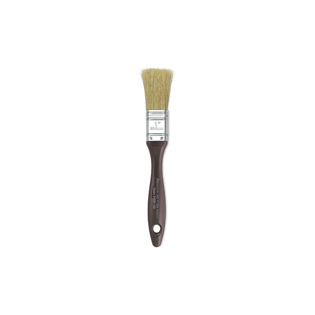 Princeton Series 5450 Gesso Natural Bristle Brush - Flat - Short Handle - Size: 1