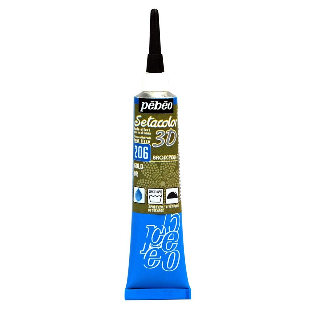 Pebeo Setacolor 3D Brod'Perle Fabric Paint - 20 ml tube - Gold (206)