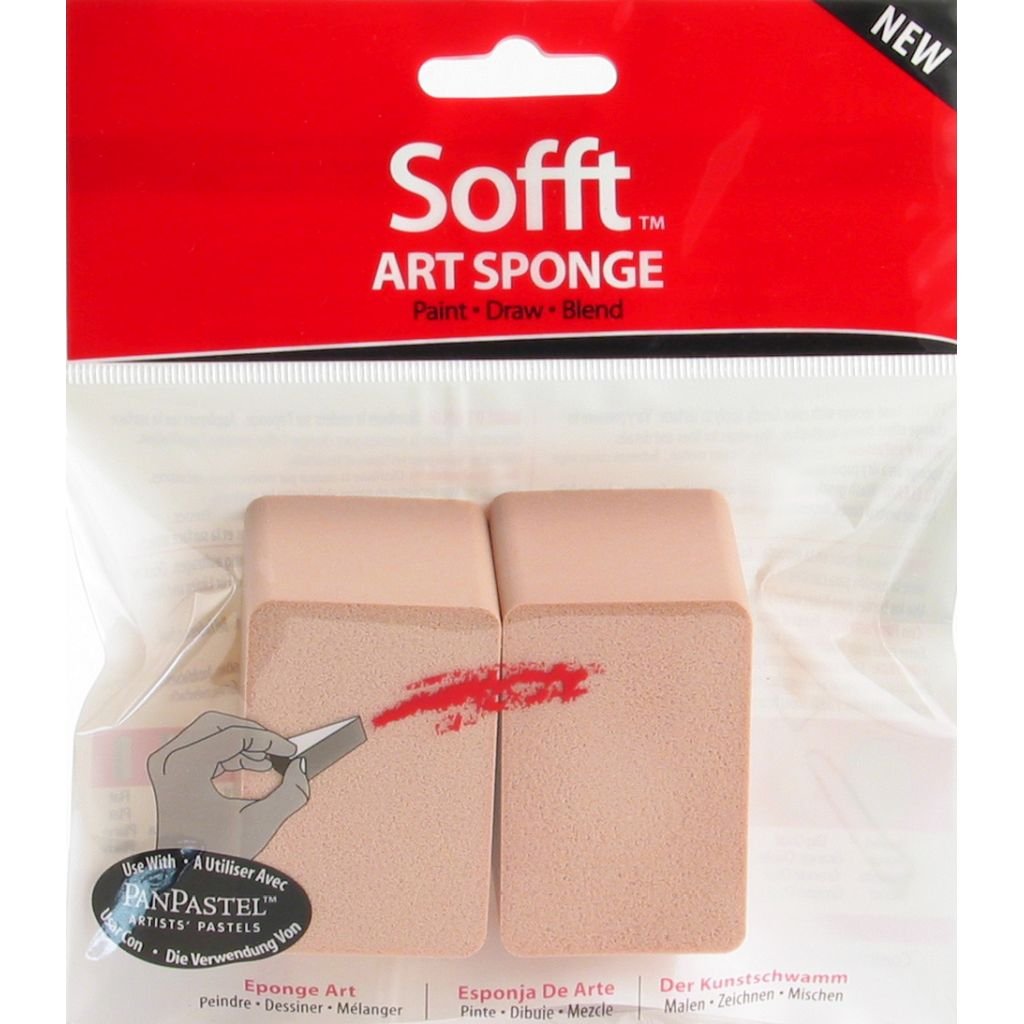 PanPastel Sofft Tools, 2 Sofft Art Sponges Angle Slice - Flat