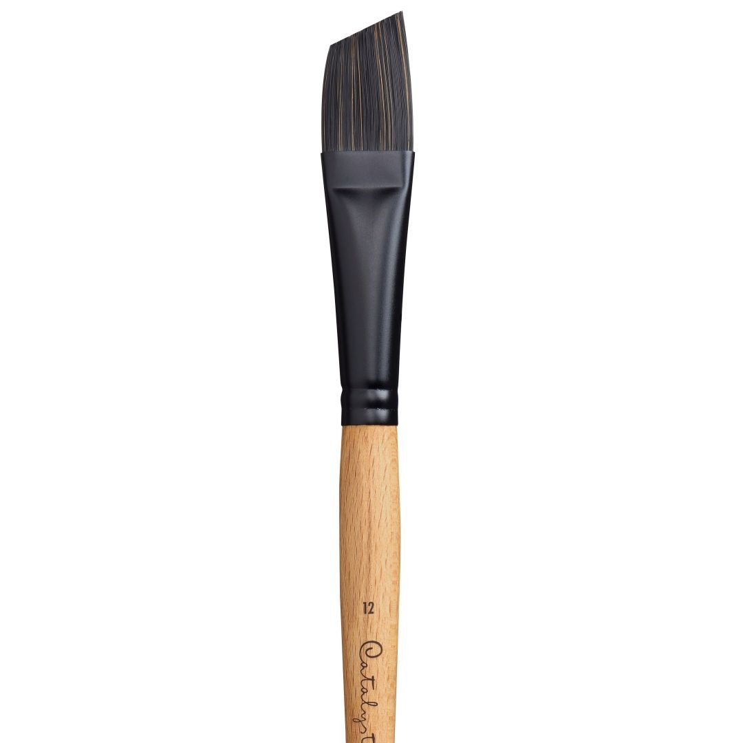 Princeton Series 6400 Catalyst Polytip Synthetic Bristle Brush - Angle Bright - Long Handle - Size: 12