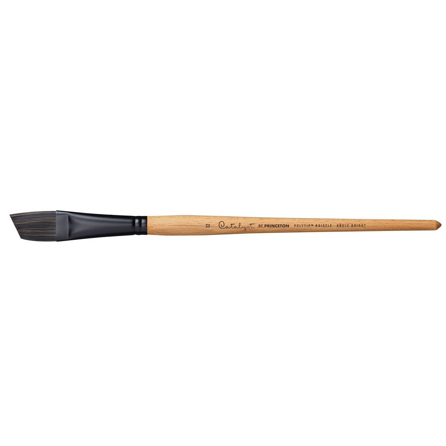 Princeton Series 6400 Catalyst Polytip Synthetic Bristle Brush - Angle Bright - Long Handle - Size: 3