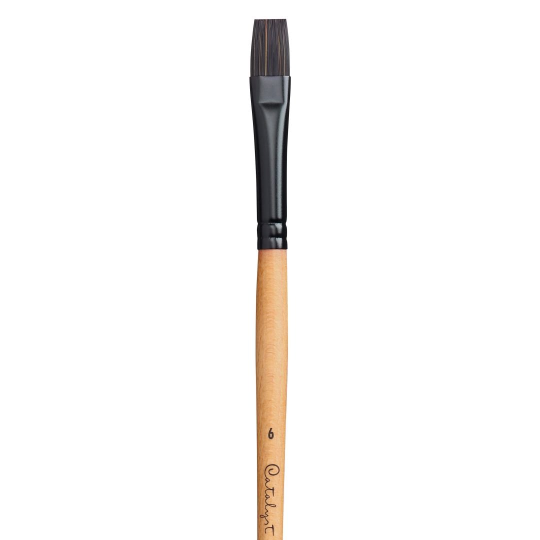 Princeton Series 6400 Catalyst Polytip Synthetic Bristle Brush - Bright - Long Handle - Size: 6