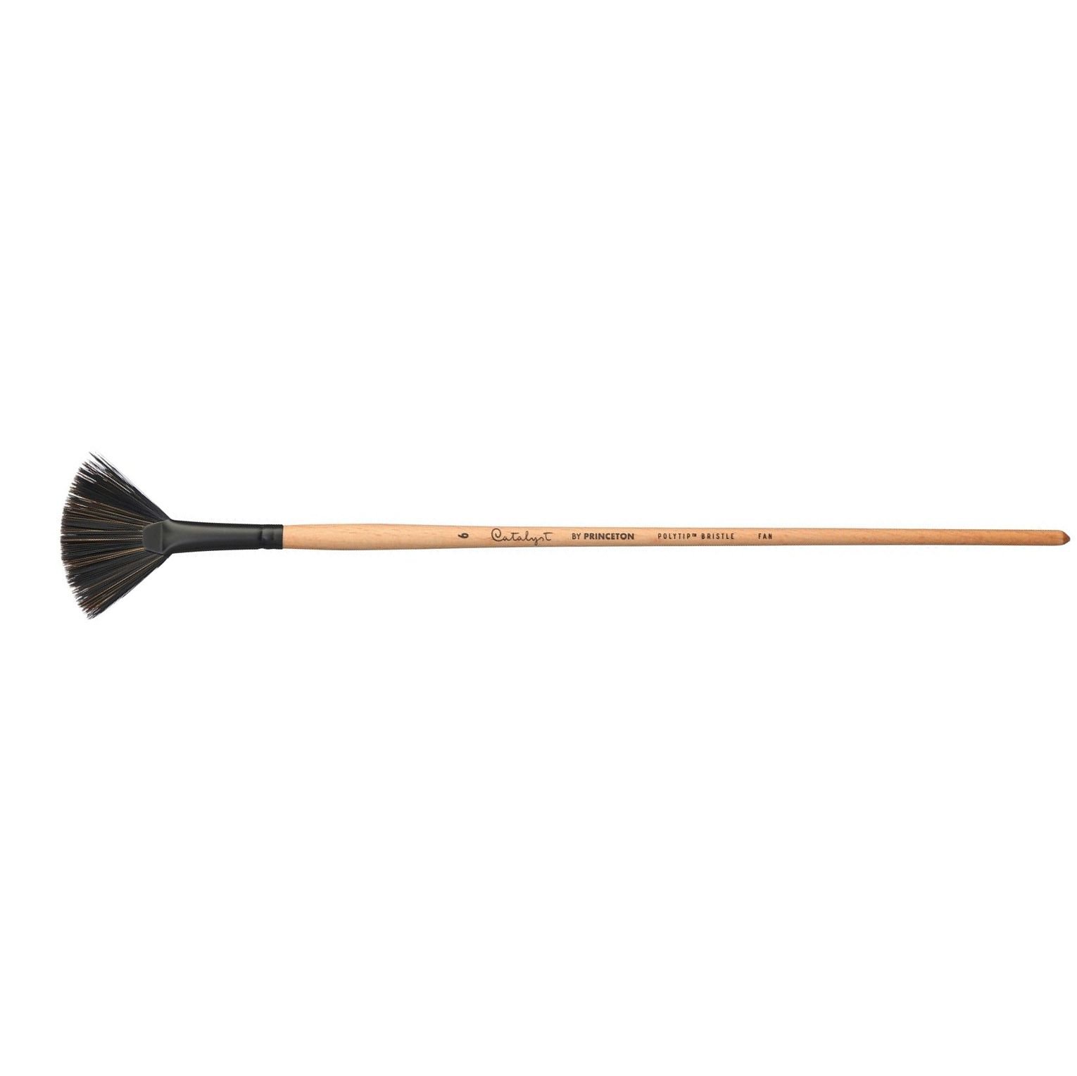 Princeton Series 6400 Catalyst Polytip Synthetic Bristle Brush - Fan - Long Handle - Size: 6