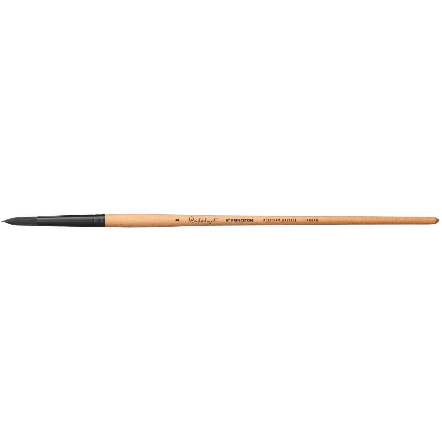 Princeton Series 6400 Catalyst Polytip Synthetic Bristle Brush - Round - Long Handle - Size: 8