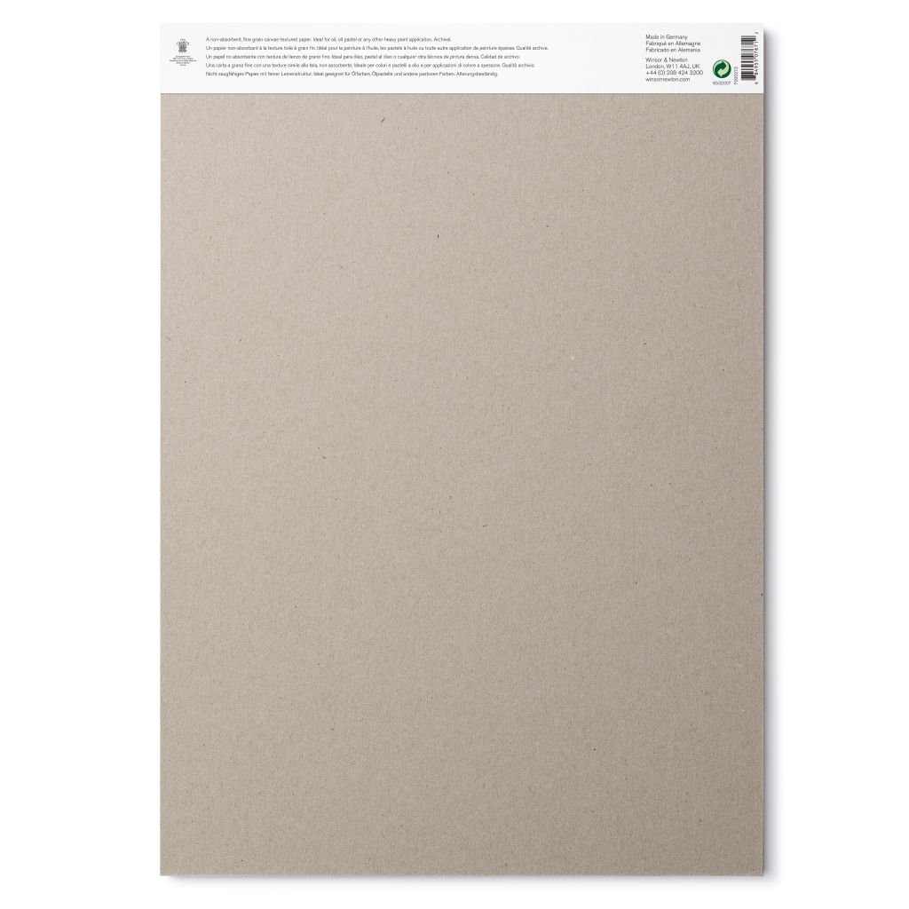 Winsor & Newton Oil Paper - Canvas Texture 230 GSM - A3 (29.7 cm x 42 cm or 12'' x 17'') Natural White Short Side Glued Pad of 10 Sheets