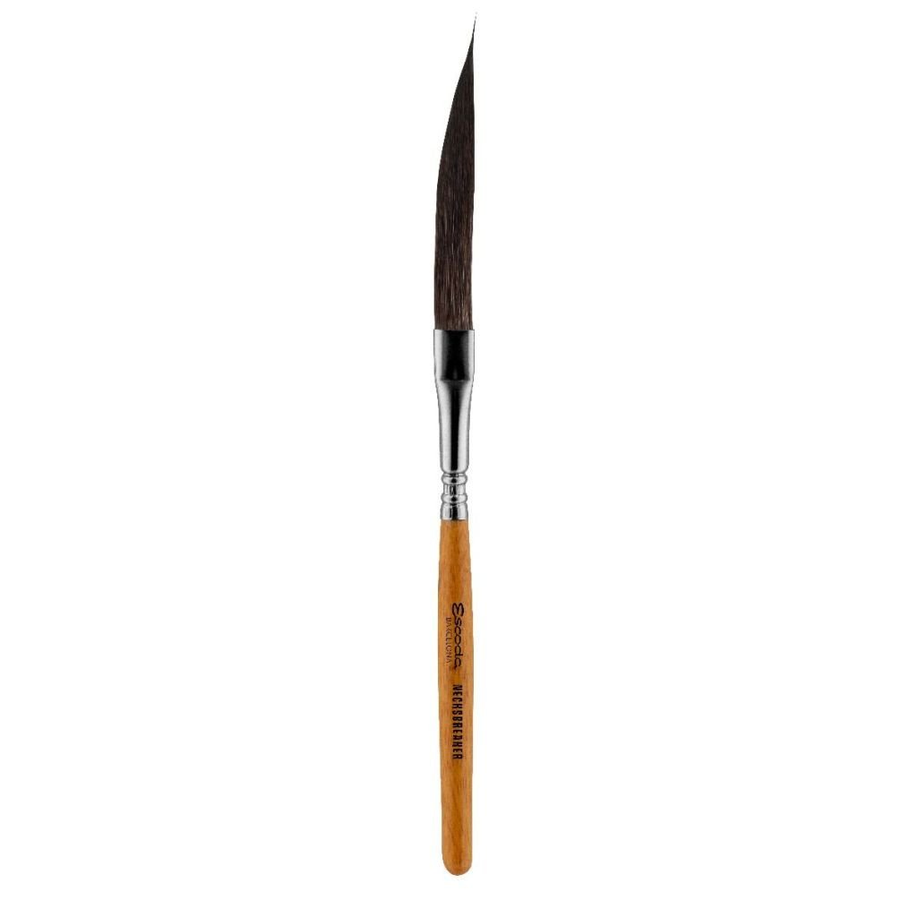 Escoda Necksbreaker Longliner Sword Brush – Size 4 – Extra Short, Shiny Varnished Natural Finish Handle