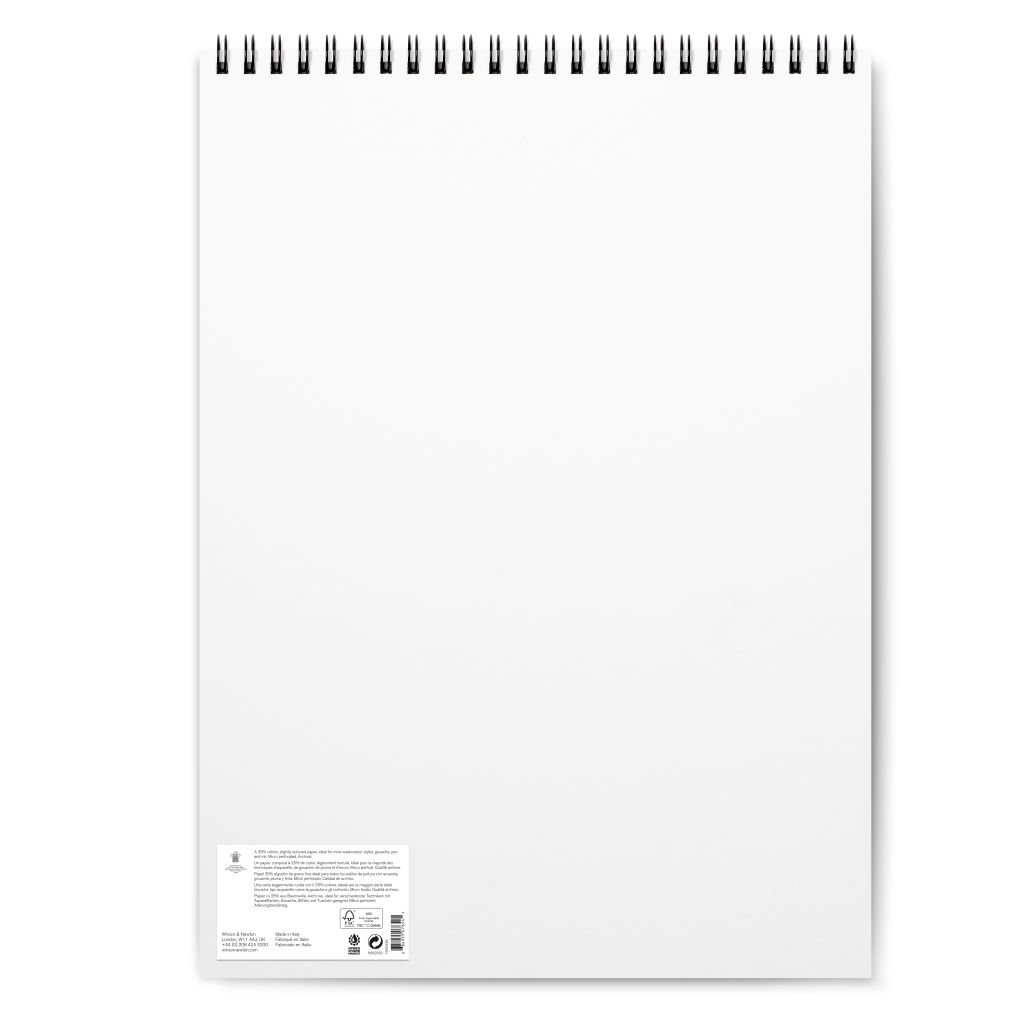 Winsor & Newton Watercolour Paper - Cold Press 300 GSM - 30.5 cm x 40.6 cm or 12'' x 16'' Natural White Short Side Spiral Album of 12 Sheets