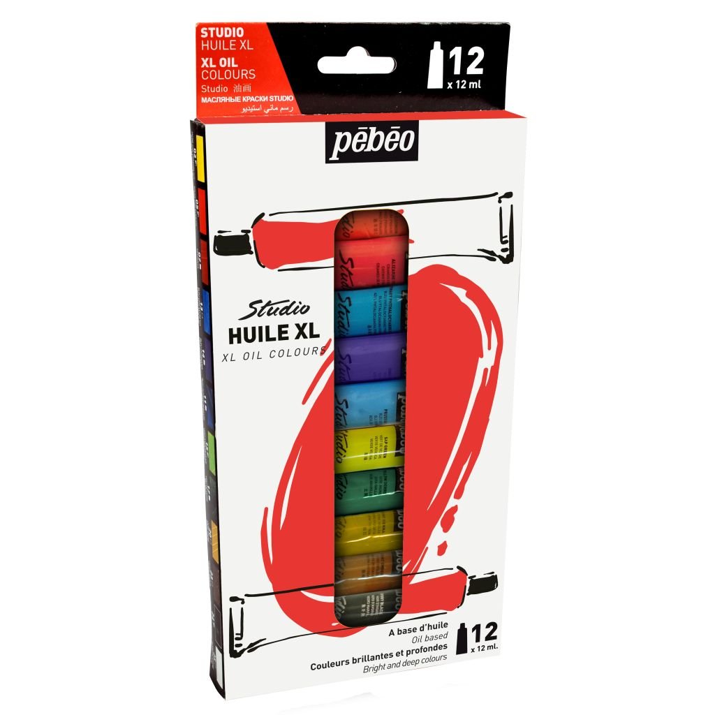 Pebeo Studio Fine XL Oil - Set of 12 Colours in 12 ML Tubes