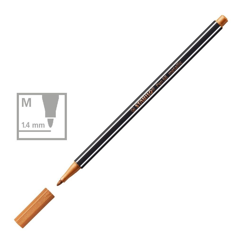 STABILO Pen 68 Metallic - Premium Felt-Tip Pen - Gold (810)