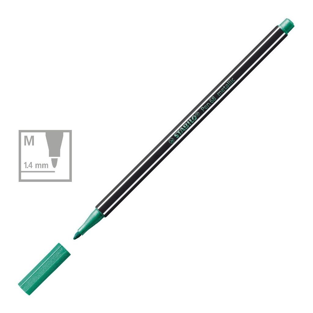STABILO Pen 68 Metallic - Premium Felt-Tip Pen - Green (836)