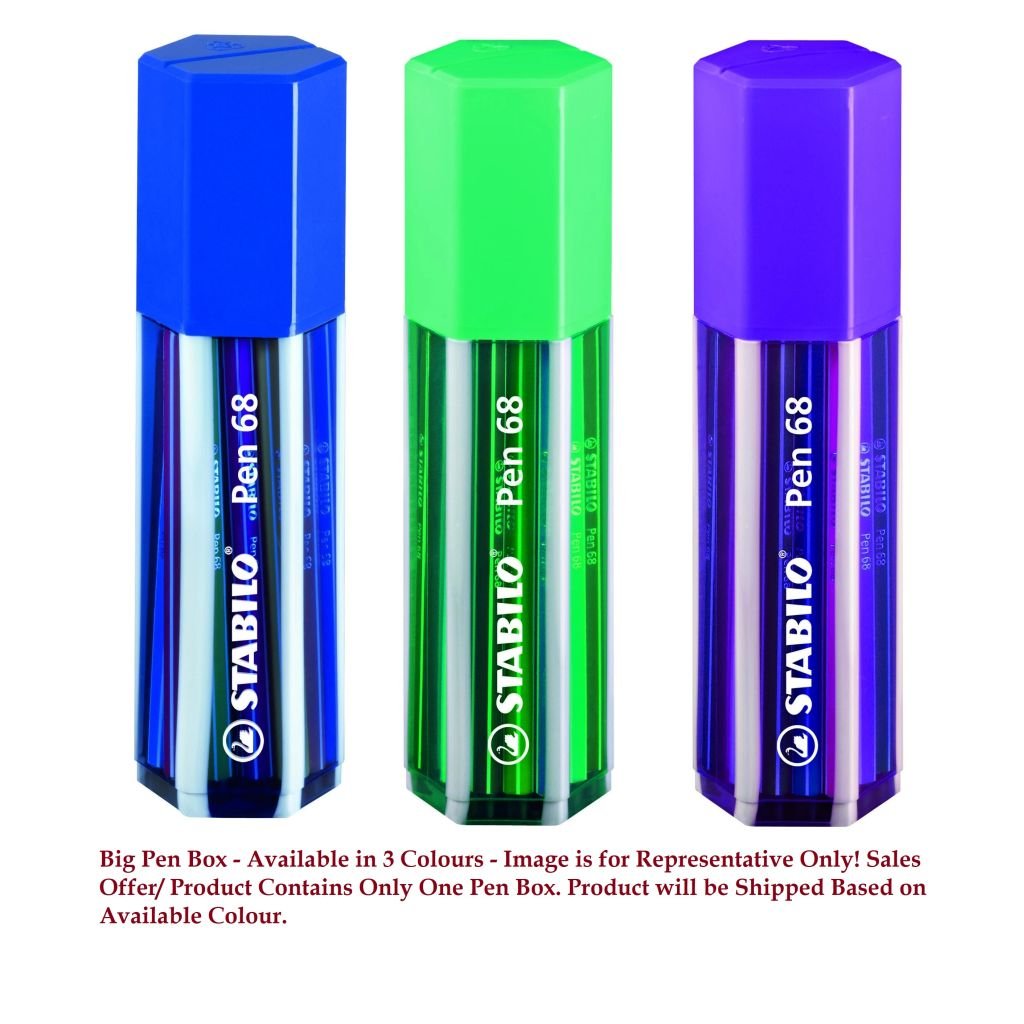 STABILO Pen 68 - Premium Colouring Felt-Tip Pen - Big Pen Box - 20 Assorted Colours