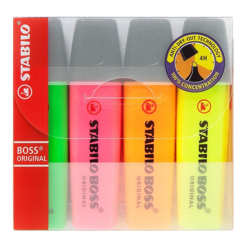 Stabilo BOSS Original - Highlighters - Pack of 4 Markers