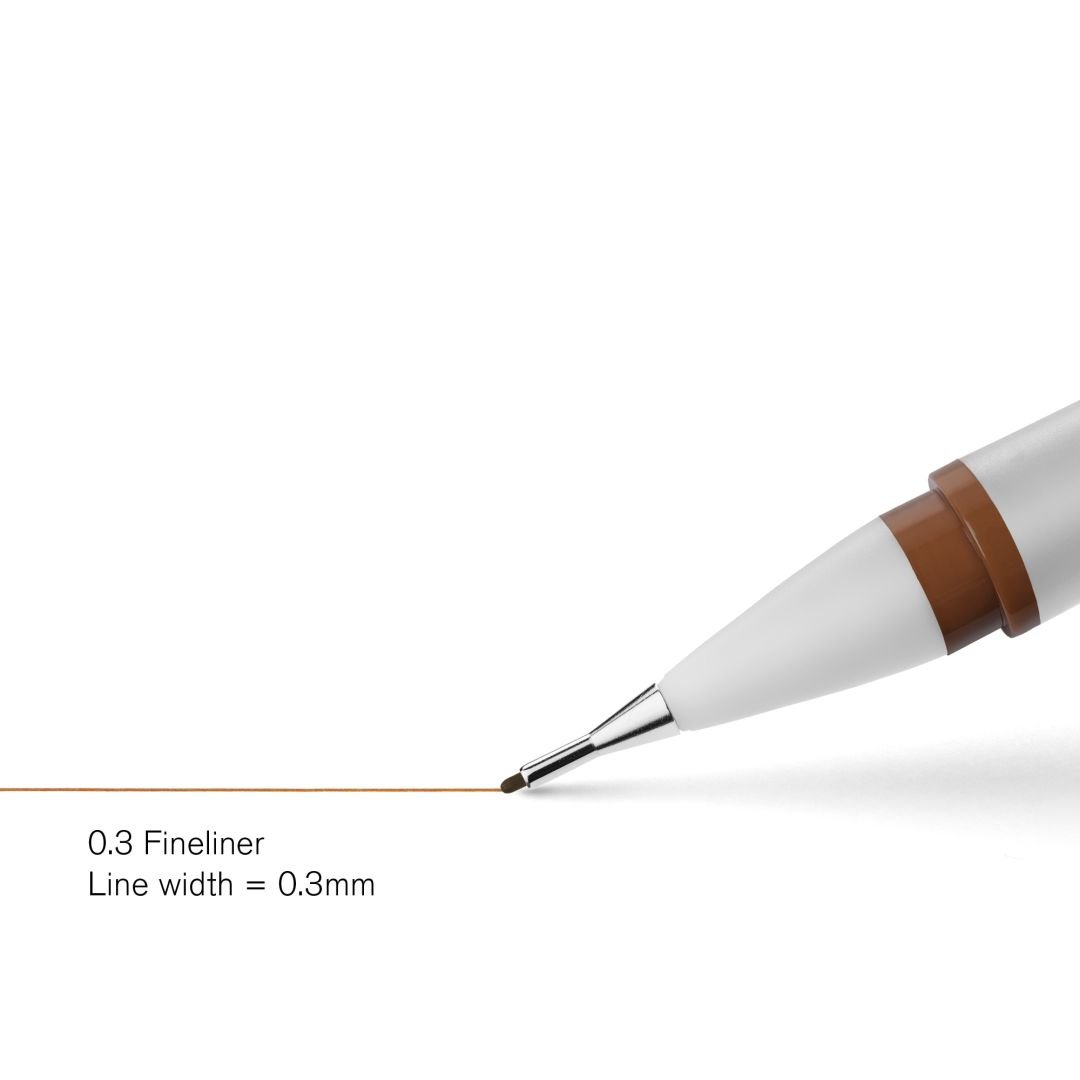 Winsor & Newton Fineliner Sepia Fine Point Pen - 0.3 MM