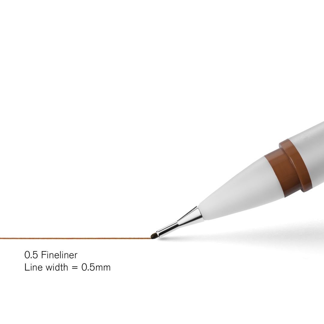 Winsor & Newton Fineliner Sepia Fine Point Pen - 0.5 MM