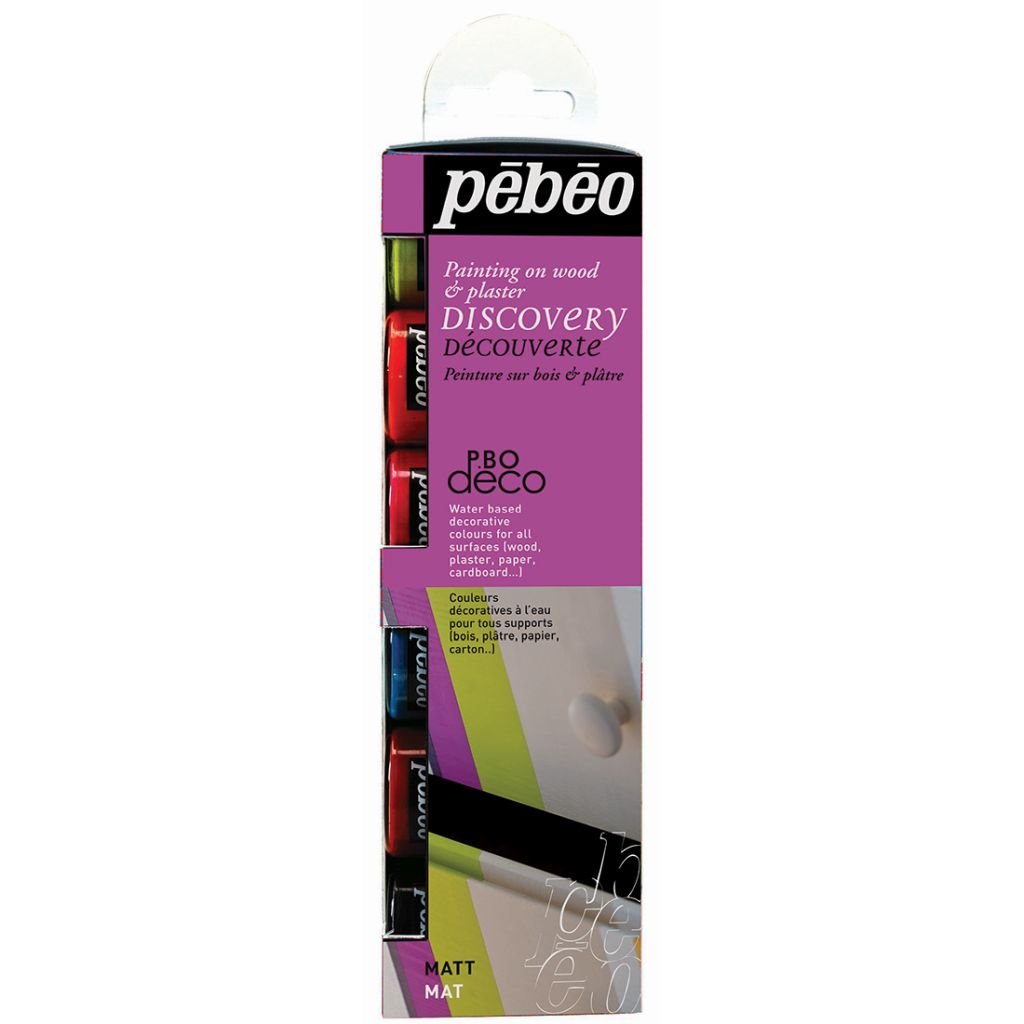 Pebeo Deco Wood Paint - 6 x 20 ml - Matt Discovery Set of 6 colours