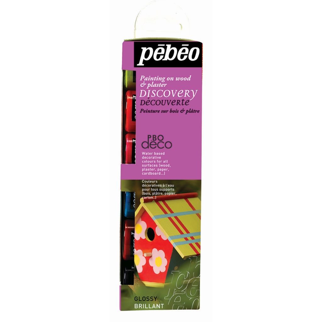 Pebeo Deco Wood Paint - 6 x 20 ml - Bright Discovery Set of 6 colours