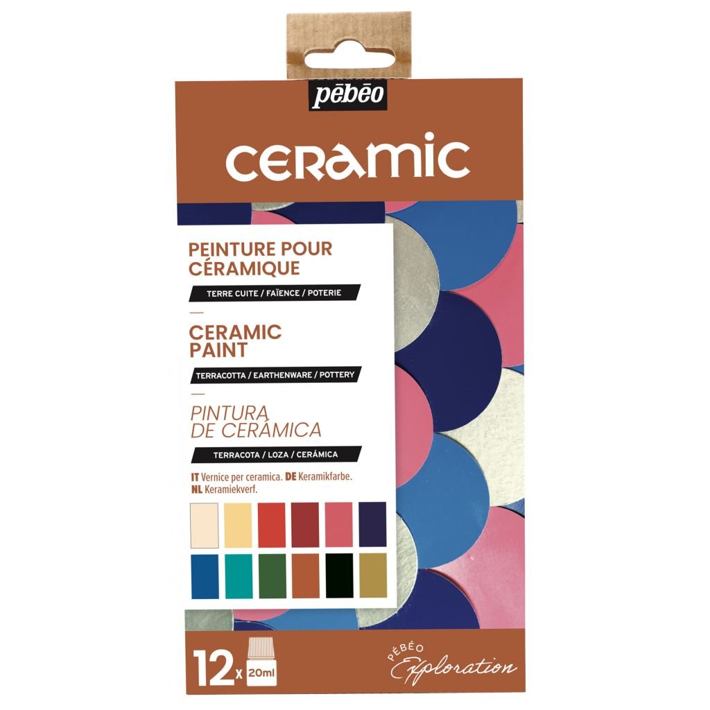 Pebeo Ceramic Mixed Media Paint - 12 x 20 ML - Assorted Exploration Set 