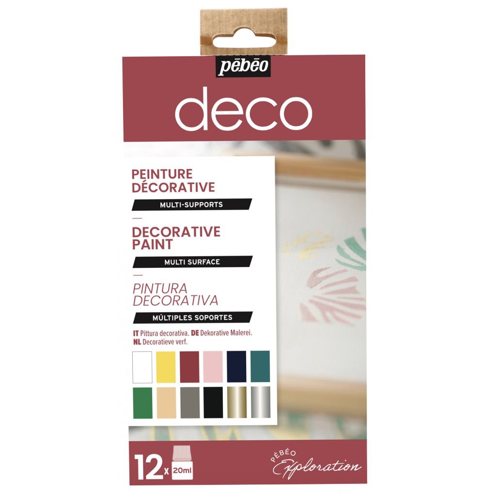 Pebeo Deco Wood Paint - 12 x 20 ml - Matt Exploration Set of 12 colours