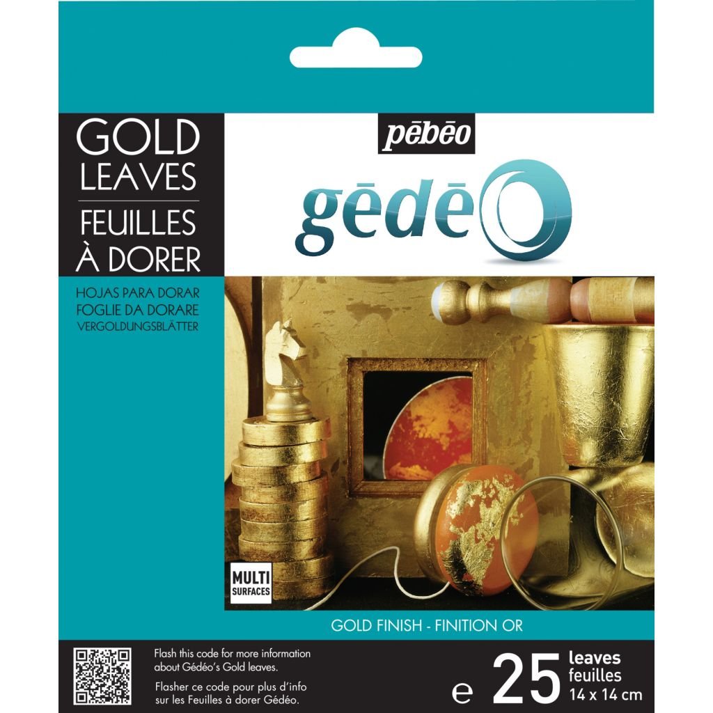 Pebeo Gedeo Gold Leaves - Gold - 14 x 14 cms - Pack of 25