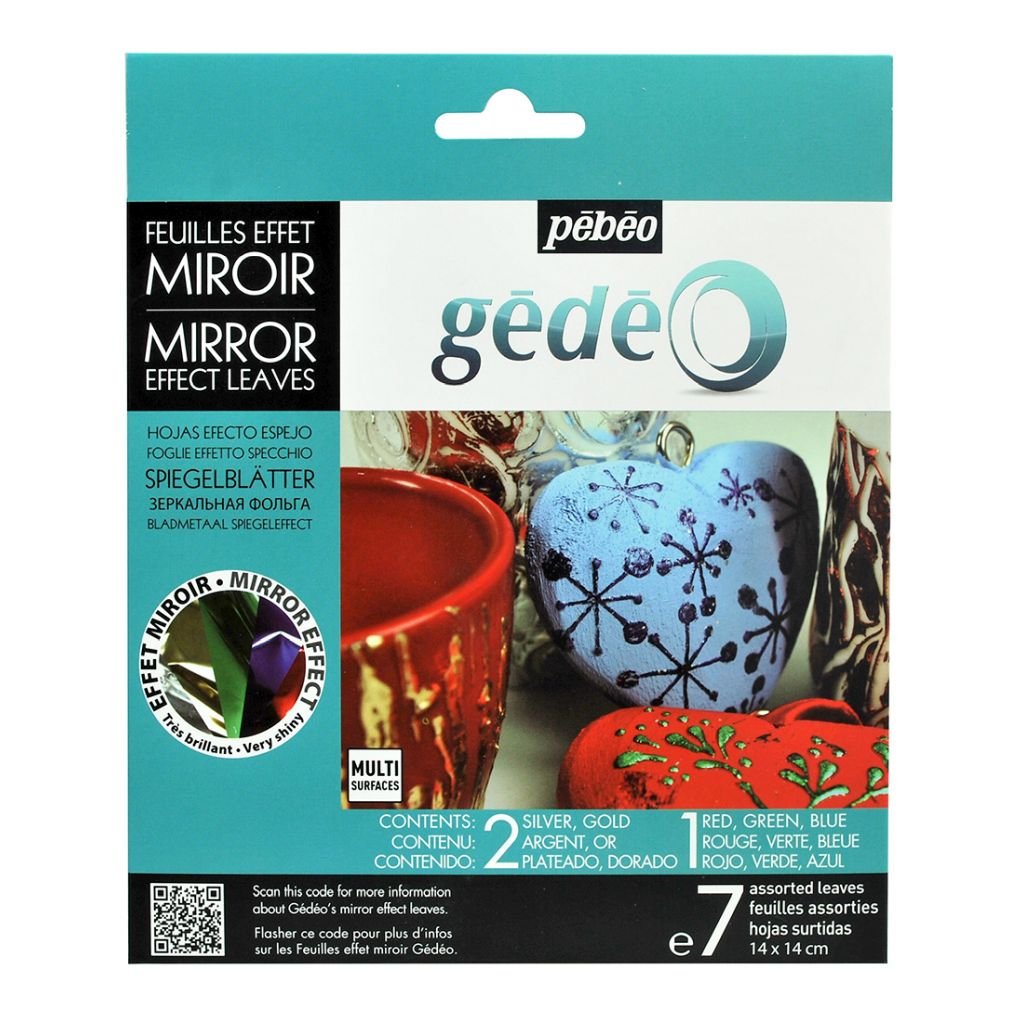 Pebeo Gedeo Mirror Effect Leaves - 14 x 14 cms - 7 Assorted Leaves