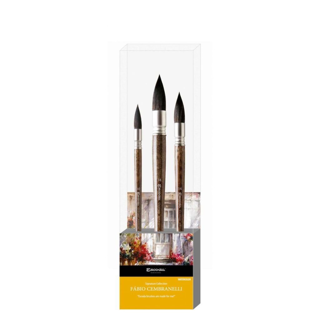 Escoda Signature Collection Brush Set - Fabio Cembranelli - Set 1 - Ultimo - Mop Sizes 10, 14 & 18