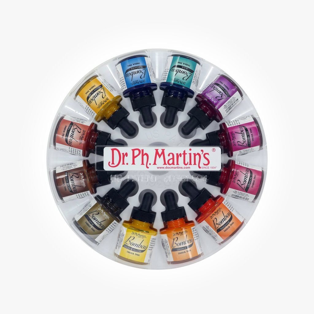 Dr. Ph. Martin's Bombay India Ink - Set 2 - Set of 12 Bottles in 30 ML