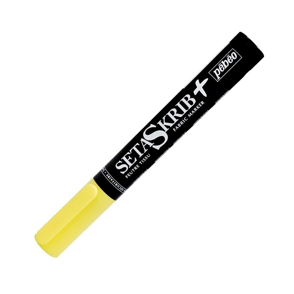 Pebeo SetaSkrib+ Light Fabrics Marker - Yellow (01) - Brush Tip (1 mm)