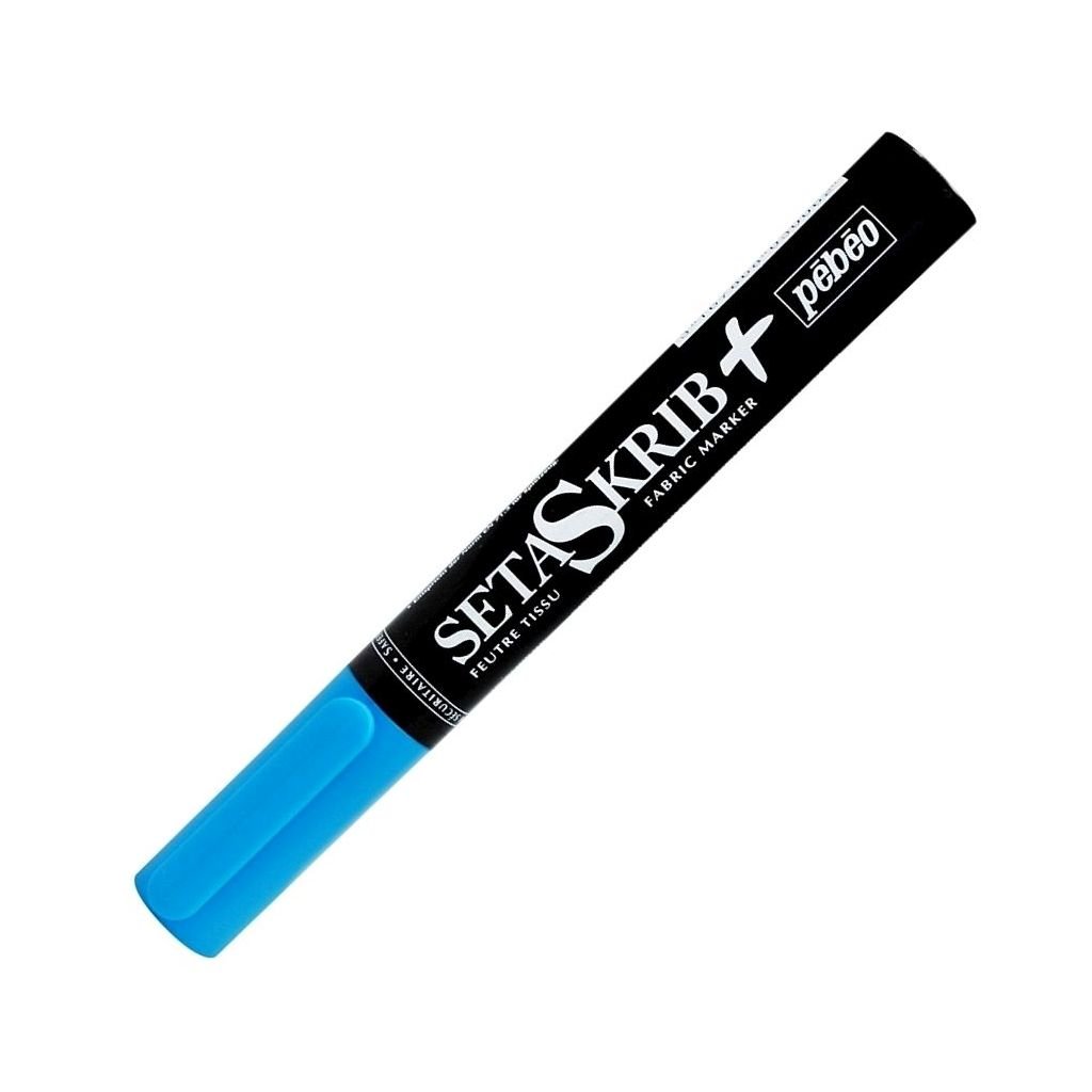 Pebeo SetaSkrib+ Light Fabrics Marker - Bright Blue (06) - Brush Tip (1 mm)