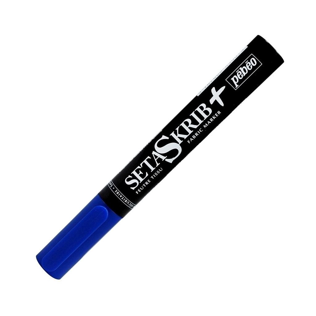 Pebeo SetaSkrib+ Light Fabrics Marker - Dark Blue (07) - Brush Tip (1 mm)