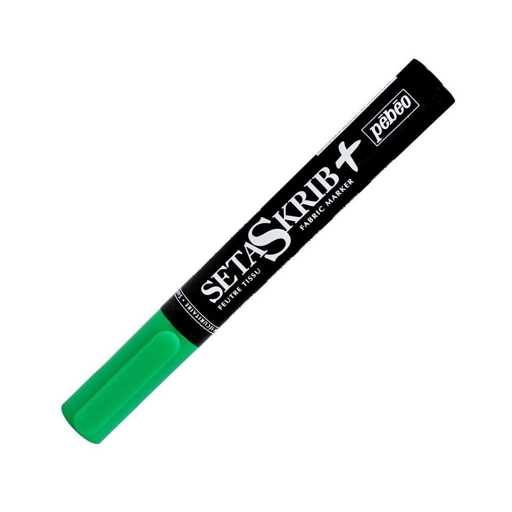 Pebeo SetaSkrib+ Light Fabrics Marker - Bright Green (08) - Brush Tip (1 mm)