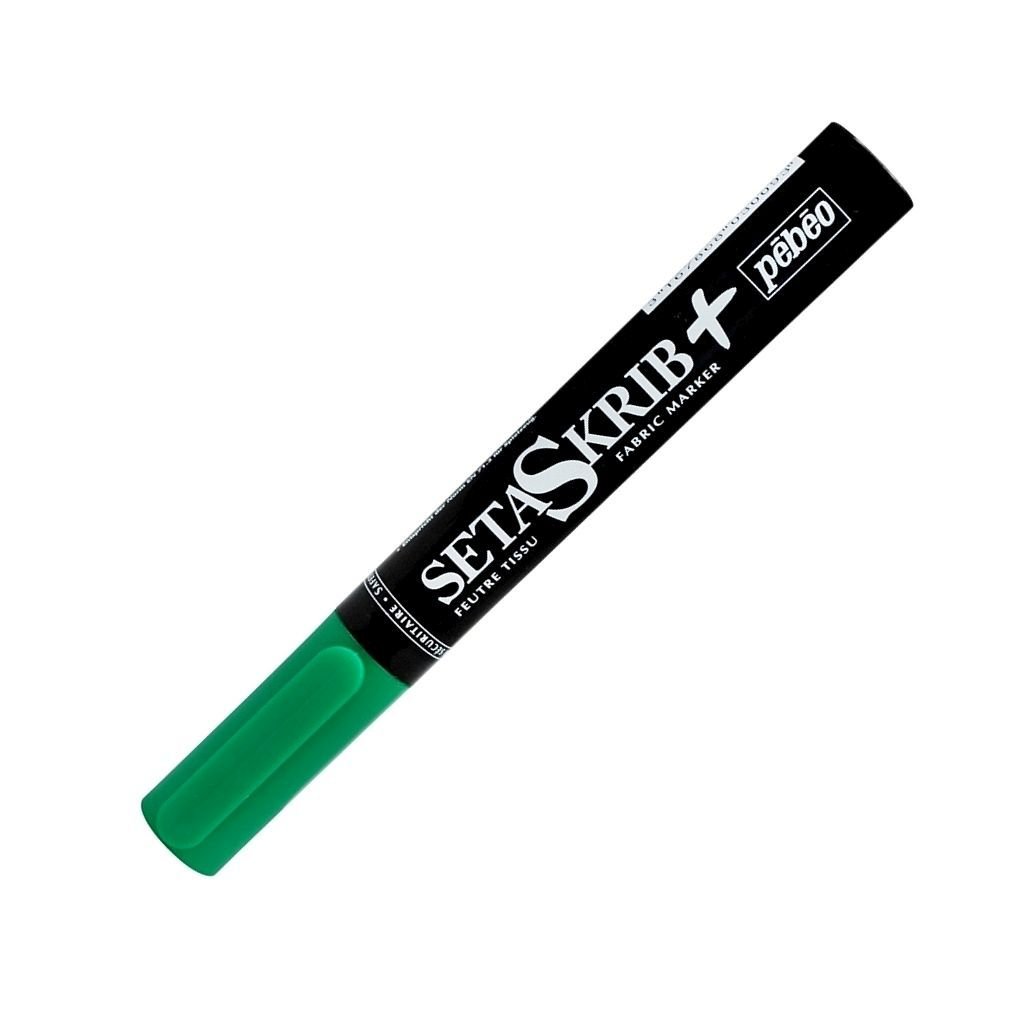 Pebeo SetaSkrib+ Light Fabrics Marker - Dark Green (09) - Brush Tip (1 mm)