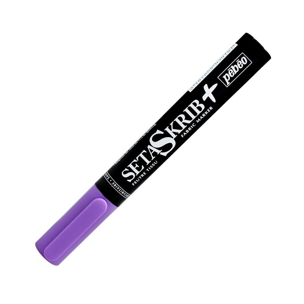 Pebeo SetaSkrib+ Light Fabrics Marker - Fluorescent Violet (16) - Brush Tip (1 mm)