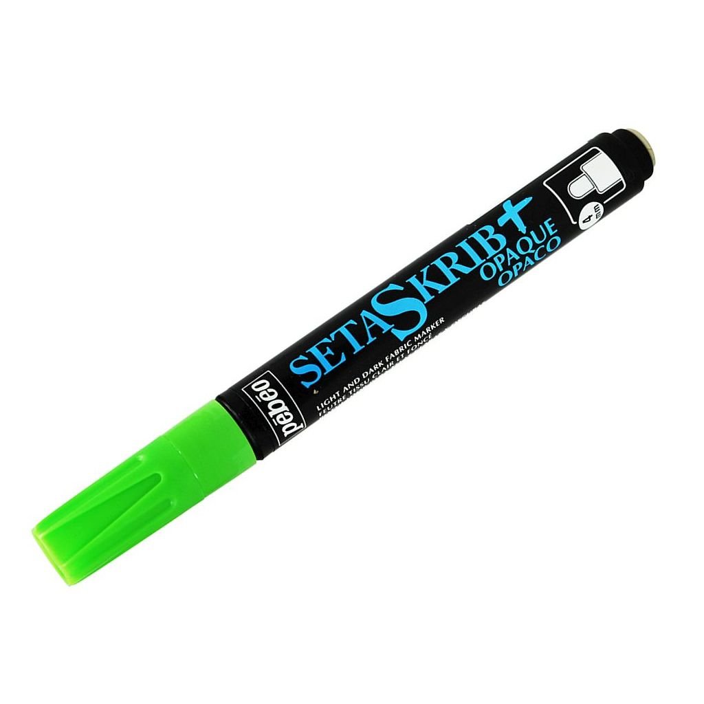 Pebeo SetaSkrib+ Opaque Marker - Bright Green (08) - Broad Tip (4 mm)