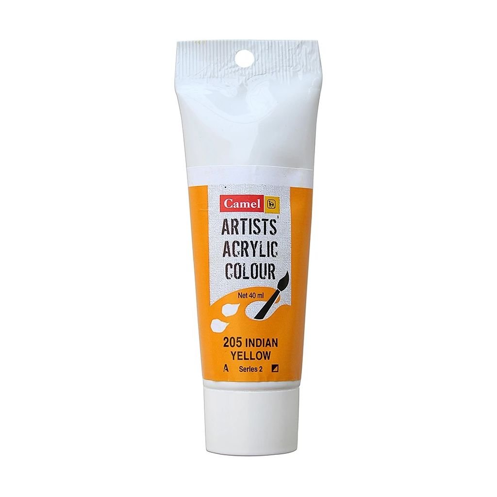 Camel Artists' Acrylic Colour - Indian Yellow (205) - Tube of 40 ML