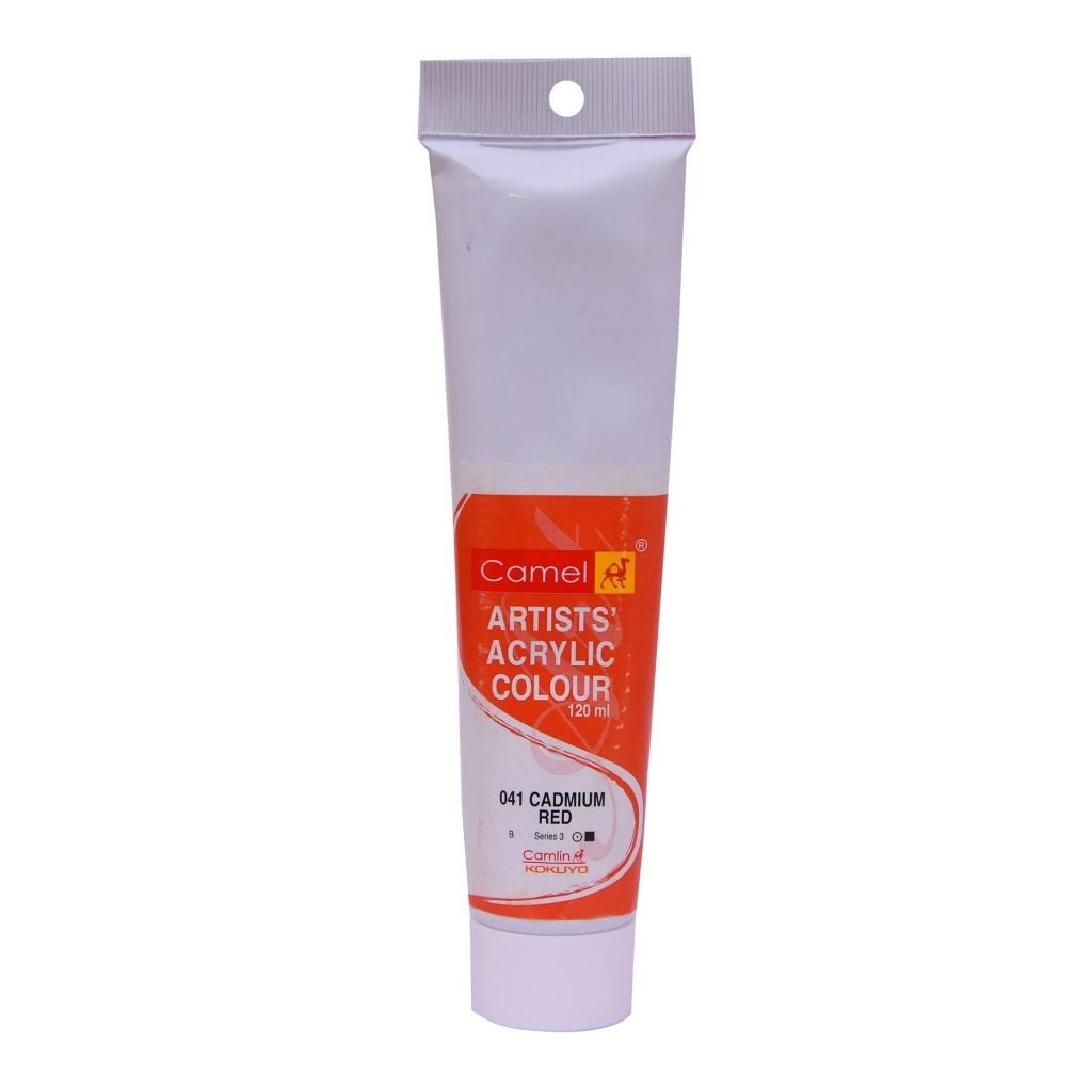 Camel Artists' Acrylic Colour - Cadmium Red (041) - Tube of 120 ML