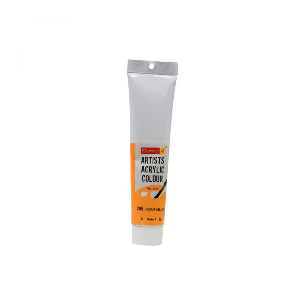 Camel Artists' Acrylic Colour - Indian Yellow (205) - Tube of 120 ML