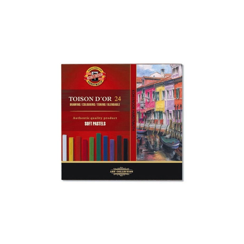 Koh-I-Noor Toison D'Or Artist's Quality Square Soft Pastel - Set of 12 - Assorted Colour