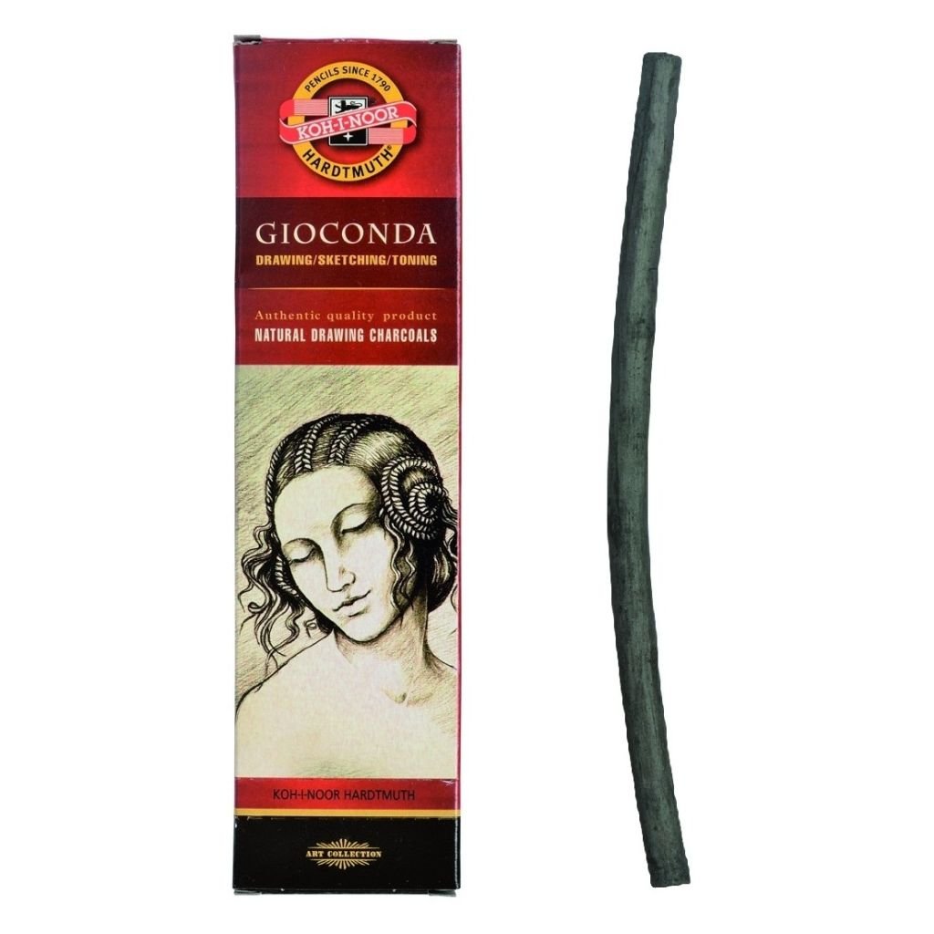 Koh-I-Noor Gioconda Artists' Drawing Natural Charcoal Sticks - Round (6 - 7 MM) - Set of 6