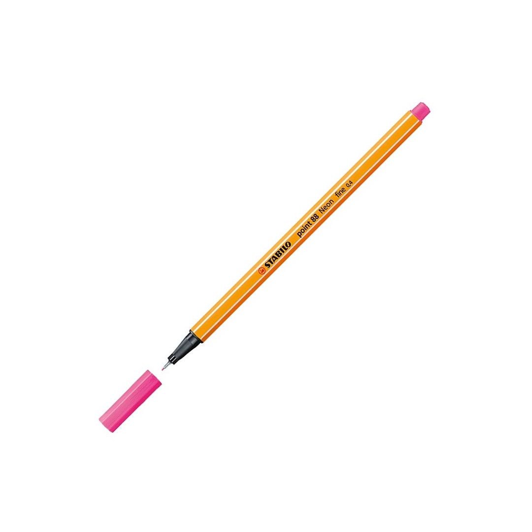 STABILO Point 88 - Fineliner - Metal Enclosed Tip Pen - 0.4 MM - Neon Pink (056)