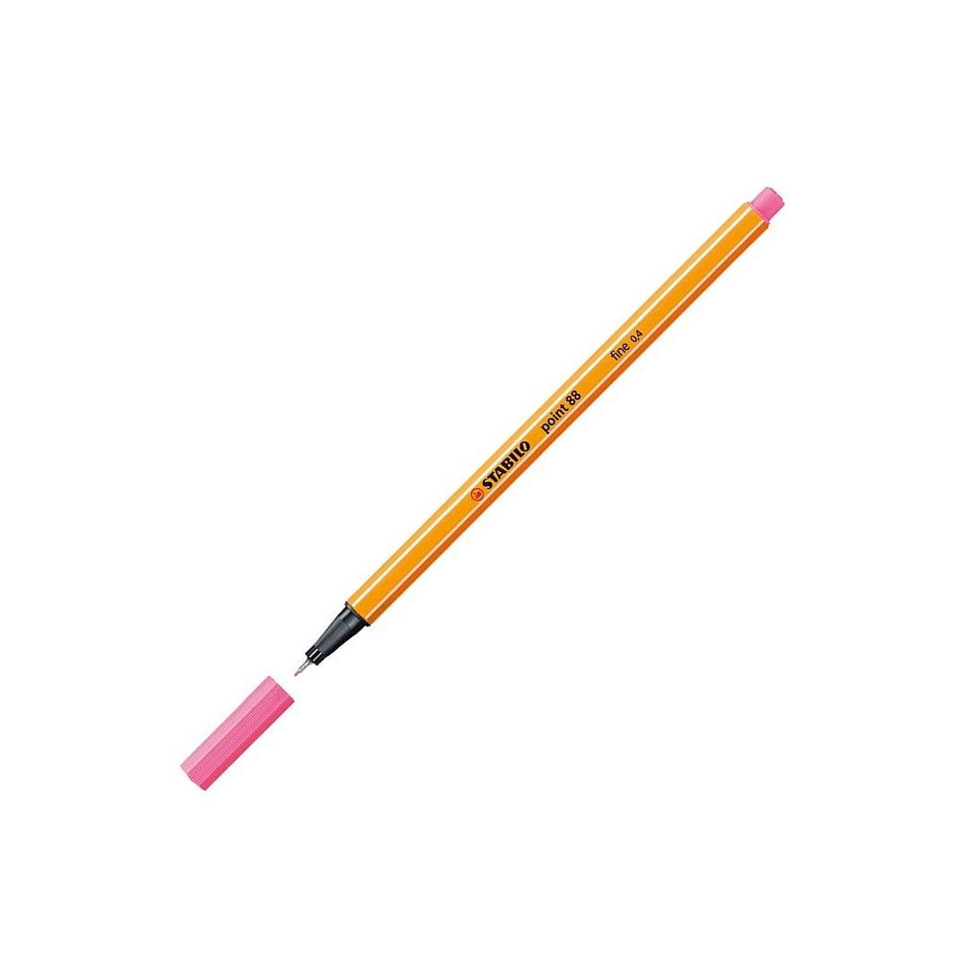 STABILO Point 88 - Fineliner - Metal Enclosed Tip Pen - 0.4 MM - Light Pink (29)