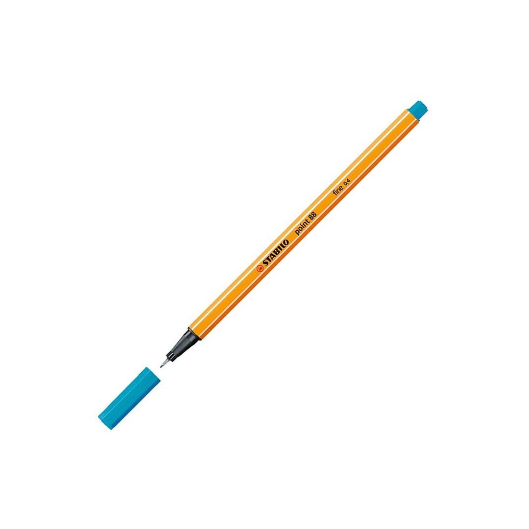 STABILO Point 88 - Fineliner - Metal Enclosed Tip Pen - 0.4 MM - Light Blue (31)