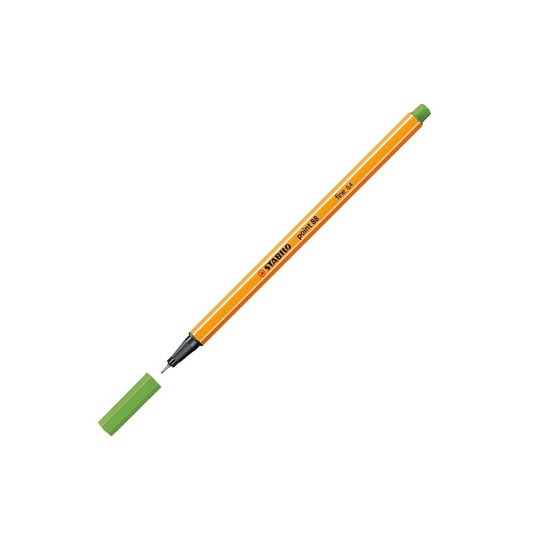 STABILO Point 88 - Fineliner - Metal Enclosed Tip Pen - 0.4 MM - Apple Green (33)